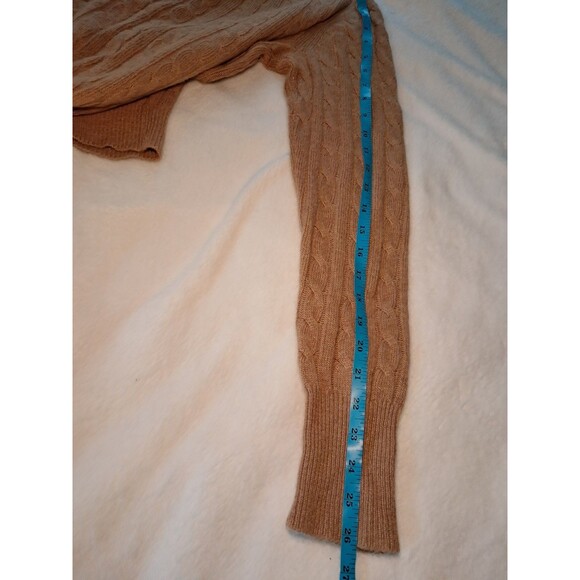 J.Crew Angora & Wool Blend Brown Cable Knit V-Neck Cardigan Pockets Size M - Picture 8 of 9